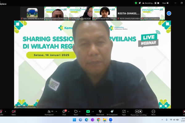 BLKM Aceh Melaksanakan Webinar Sharing Session Hasil Surveilans di Wilayah Regional 1